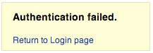 Authentication Failed