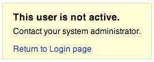 This User is Not Active